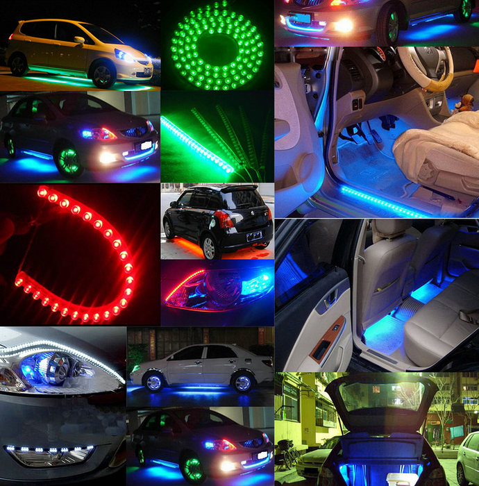 24cm/48cm/72cm/96cm/120cm Waterproof Flexible Grill LED Strip Light for Motorcycle, Car Lighting - LEDStrips8