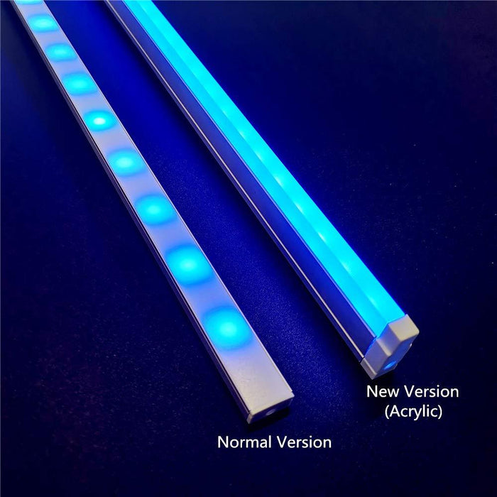 5Pack 3.3ft/1M RGB Color Changing LED Light Bar Kit with LED Crystal Hanging Linear Light Aluminum Channel System Ultra Thin Silver Track Lighting Kit Profile Acrylic Frosted Covers, Extrusion include the 6mm RGB LED Tape Strip Light inside - LEDStrips8