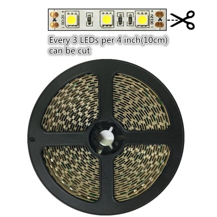 16.4Feet (5Meter) Roll SMD5050 300LED 12VDC 72Watt Rated True Color CRI95+ High Color Accuracy LED Flexible Strip Light that Produce 380nm-780nm Full Spectrum Natural Light