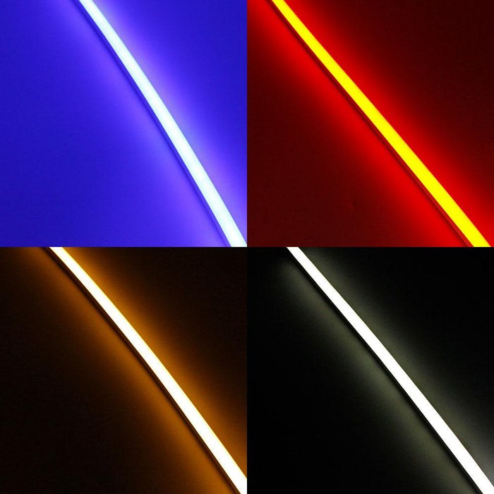 1M/5M/10M/20M Pack of  T1212 3 Sides Postive Lighting LED Neon Light Housing Kit with End Caps and Mounting Clips, Flexible Neon Channel Fit for 8mm Wide LED Strip Lights - LEDStrips8