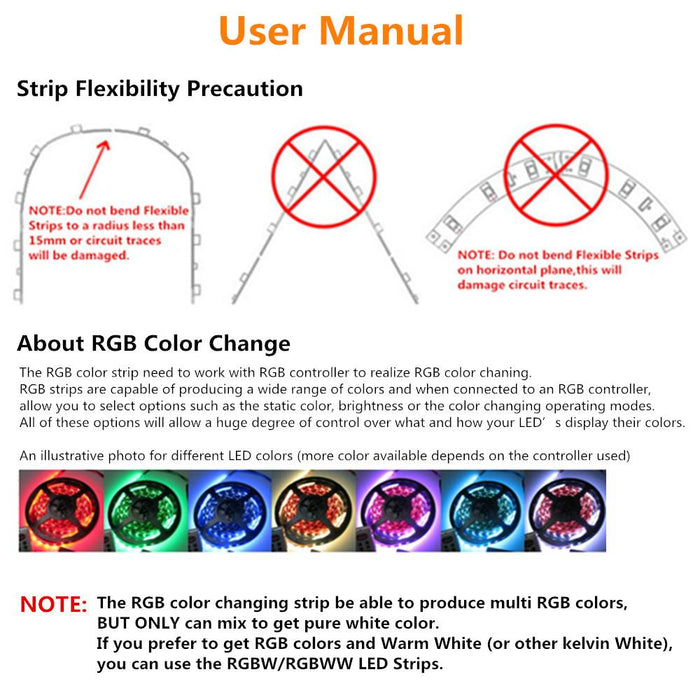 SMD5050-150 RGB Color Change Tri-Chip Flexible LED Strips 30 LEDs Per Meter 10mm Width - LEDStrips8