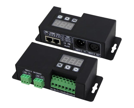BC-854 DC 12V-24V Constant Voltage 4CH DMX512 Decoder for RGBW & RGBWW LED Lights - LEDStrips8