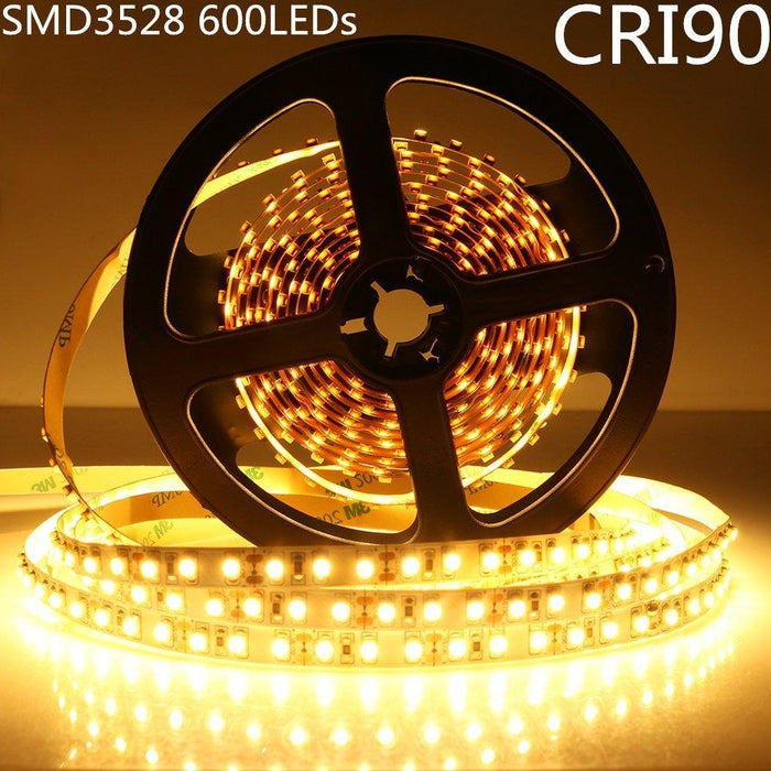 High CRI > 90 DC 12V SMD3528-600 Flexible LED Strips 30 LEDs Per Meter 8mm Width 600lm Per Meter - LEDStrips8