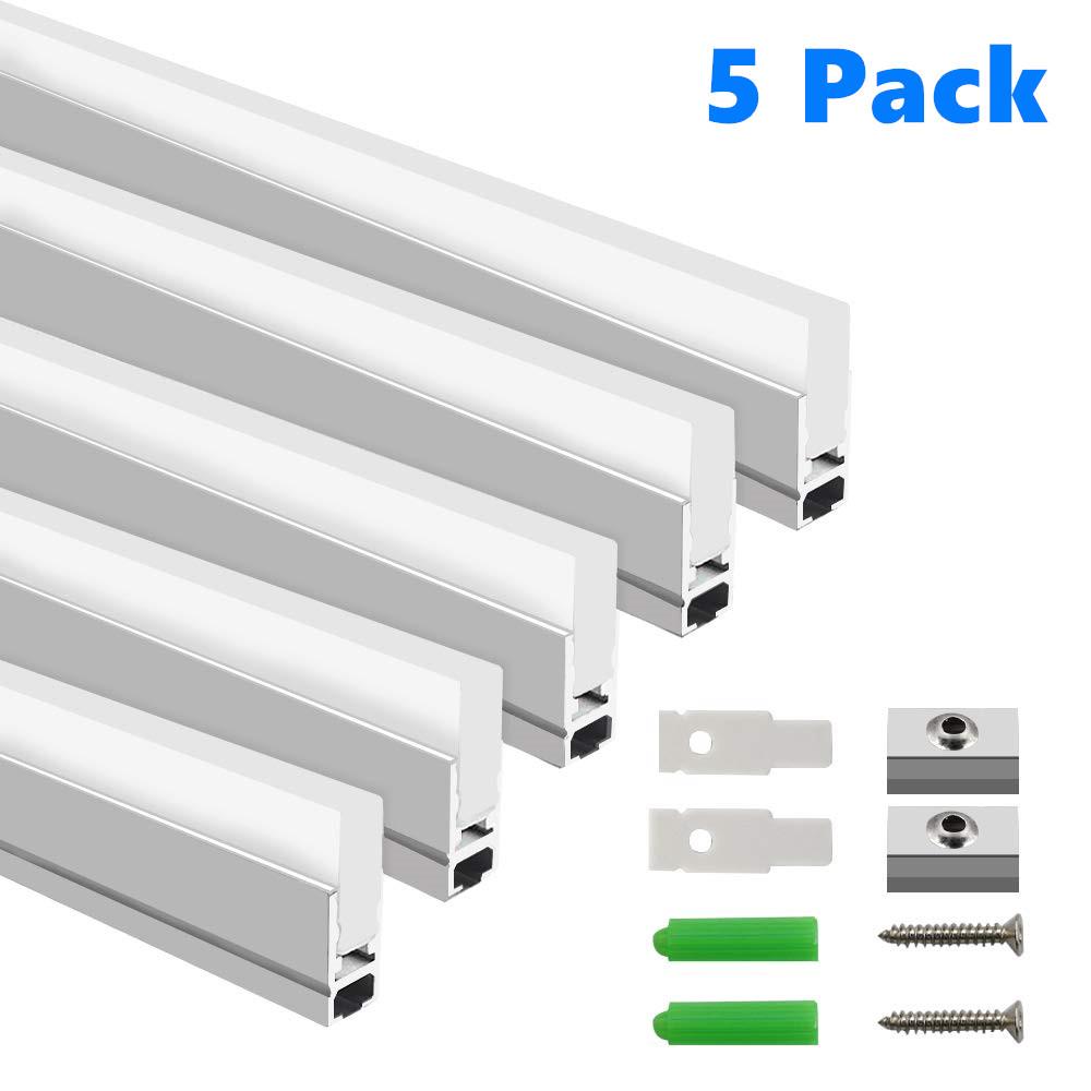 5Pack 3.3ft/1M RGB Color Changing LED Light Bar Kit with LED Crystal  Hanging Linear Light Aluminum Channel System Ultra Thin Silver Track  Lighting Kit