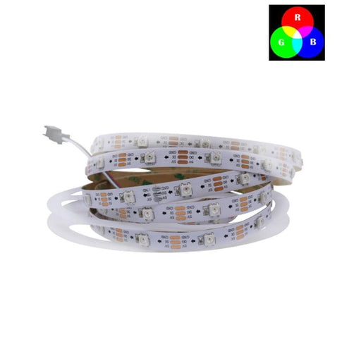 DC 5V SK6812 Individually Addressable LED Strip Light 5050 RGB 16.4 Feet (500cm) 30LED/Meter LED Pixel Flexible Tape White PCB - LEDStrips8