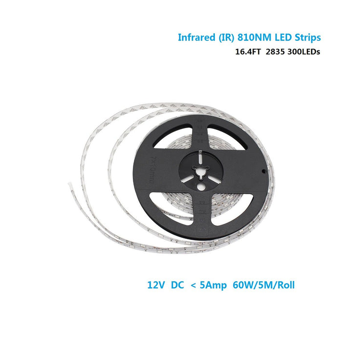 DC12V SMD2835-300-IR InfraRed (810nm) Single Chip Flexible LED Strips 60LEDs 12W Per Meter - LEDStrips8