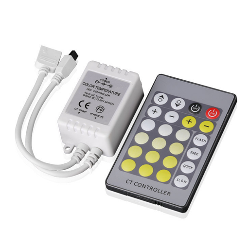 24Key IR Remote Controller for Dual White LED Strip Lights DC12V-24V LED Strip Controller - LEDStrips8