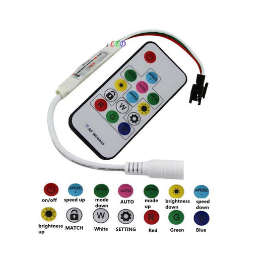 5V DC Wiress RF Remote Controller for Dream Color Magic Color Addressable RGBW LED Flexible Strip Lights Max 2048 Pixels Controllable - LEDStrips8