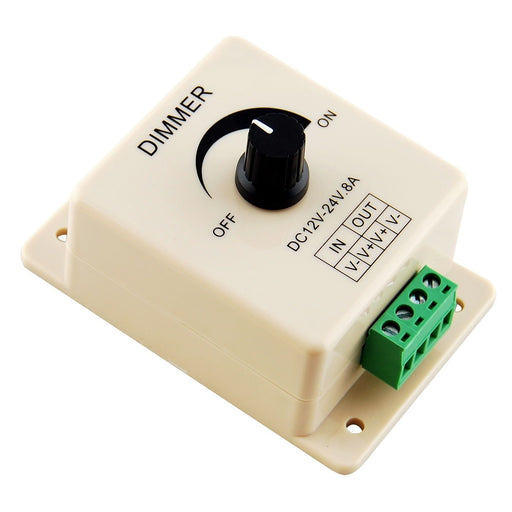 Manual Rotation LED Dimmer 12V-24V DC Switch Wall Mounting - LEDStrips8