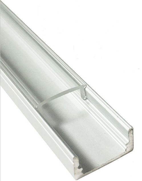 5/10/25/50 Pack Silver U02 9x17mm U-Shape Internal Profile Width 12mm LED Aluminum Channel System with Cover, End Caps and Mounting Clips for LED Strip Light Installations - LEDStrips8