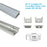 5/10/25/50 Pack Silver U01 9x23mm U-Shape Internal Profile Width 12mm LED Aluminum Channel System with Cover, End Caps and Mounting Clips for LED Strip Light Installations - LEDStrips8