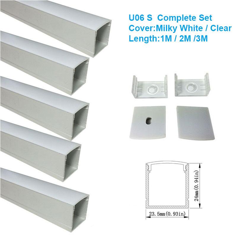 5/10/25/50 Pack Silver U06 24x24mm Silver U Shape LED Aluminum Channel —  LEDStrips8